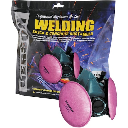 Gerson INDUSTRIAL KIT, Half Mask Face Piece Professional Silicone w/1 pr. XP100, LG, 12PK 089365-KIT